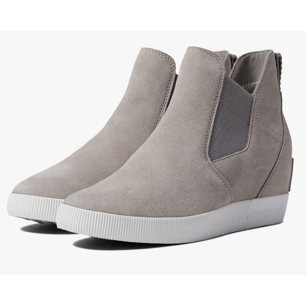 Sorel Women's Out 'N About Slip-On Wedge II Boot in Chrome Gray, Size 12